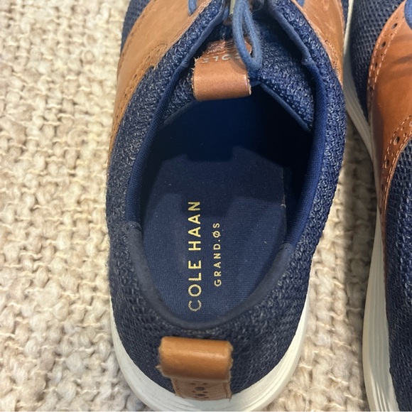 Cole Haan Grand Tour Knit Marine Blue Tan Oxford Shoes Men's 11 M Casual Lace Up - Picture 8 of 9